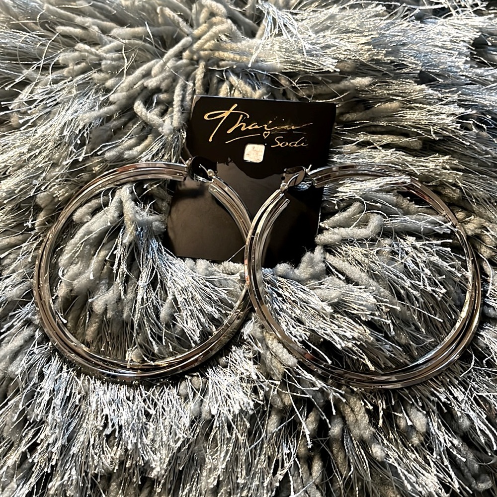 Large Hoop Silver Earrings